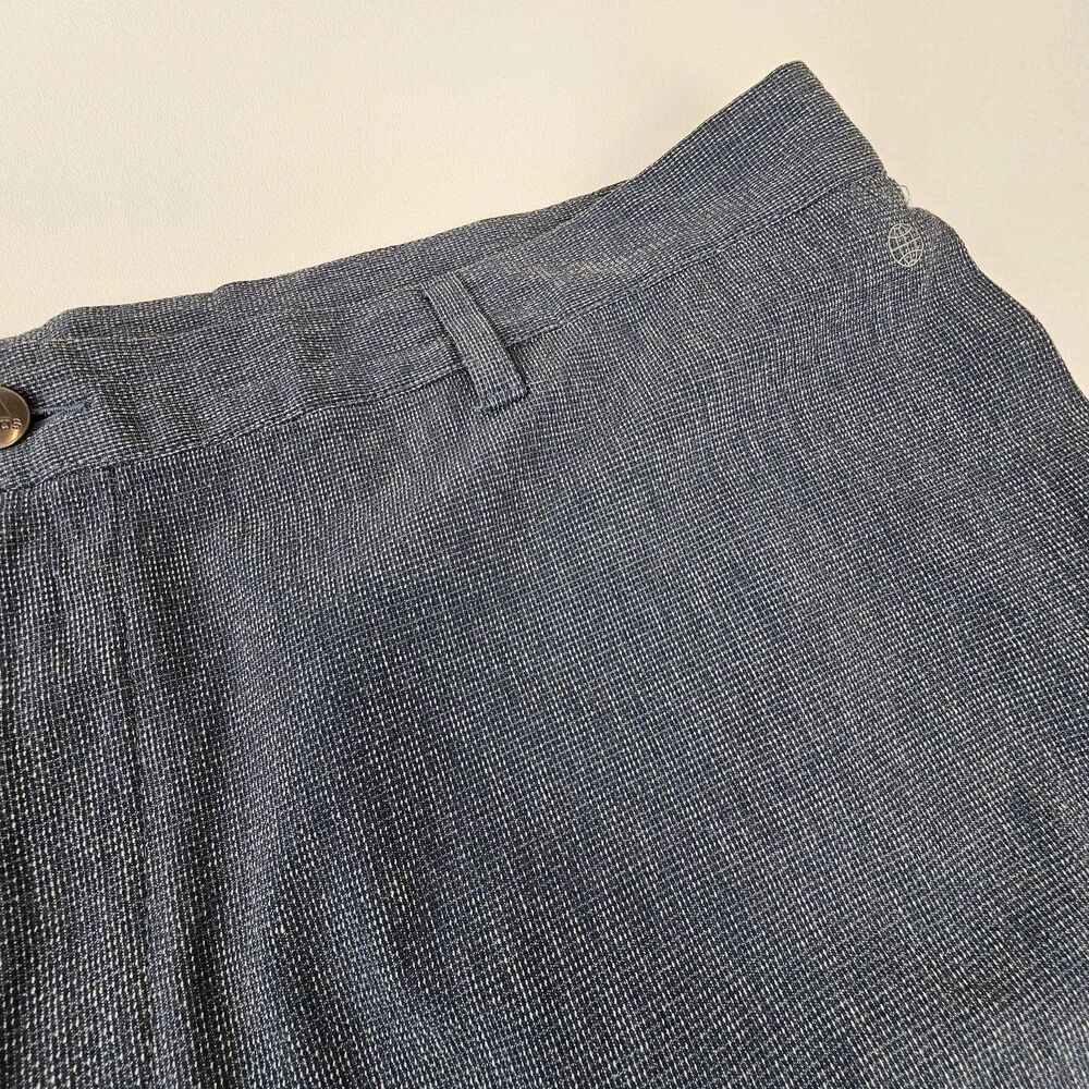 Adidas Golf Pants Mens 42x30 Blue Gray Micro Check Stretch Performance HA6212